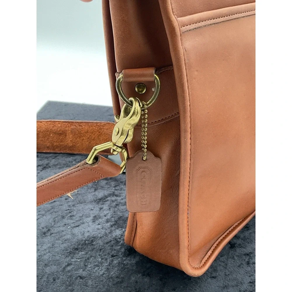 VINTAGE BRITISH TAN COACH LEATHER LAPTOP BRIEFCASE MESSENGER BAG